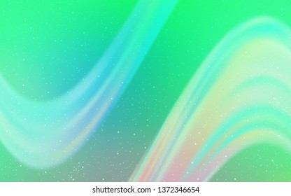 Light Green vector background with astronomical stars. Space stars on blurred abstract background with gradient. Smart design for your business advert.