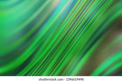 Light Green vector background with astronomical stars. Glitter abstract illustration with colorful cosmic stars. Pattern for astronomy websites.