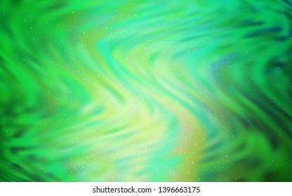 Light Green vector background with astronomical stars. Shining colored illustration with bright astronomical stars. Smart design for your business advert.
