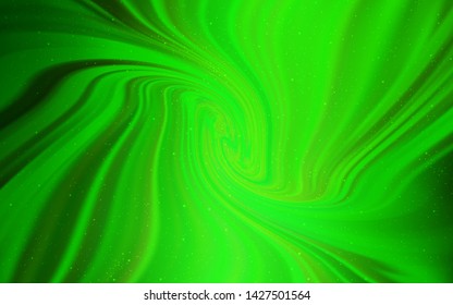 Light Green vector background with astronomical stars. Space stars on blurred abstract background with gradient. Smart design for your business advert.