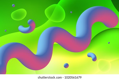 Light Green vector background with bent ribbons. Shining illustration, which consist of blurred lines, circles. A new texture for your  ad, booklets, leaflets.