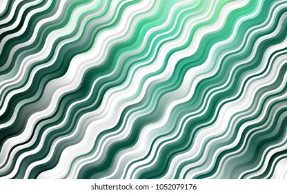 Light Green vector background with bent ribbons. Blurred geometric sample with gradient bubbles.  Textured wave pattern for backgrounds.