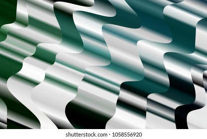 Light Green vector background with bent ribbons. Geometric illustration in marble style with gradient.  A completely new template for your business design.