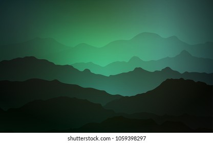 Light Green vector background with bent lines. Shining crooked illustration in mountain style. New composition for your brand book.