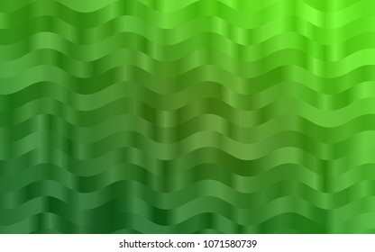 Light Green vector background with bent ribbons. Shining illustration, which consist of blurred lines, circles. The template for cell phone backgrounds.
