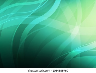 Light Green vector background with bent ribbons. A sample with blurred bubble shapes. A completely new marble design for your business.