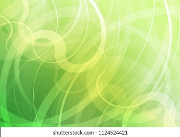 Light Green vector background with bent lines. Shining illustration, which consist of blurred lines, circles. Brand new design for your ads, poster, banner.