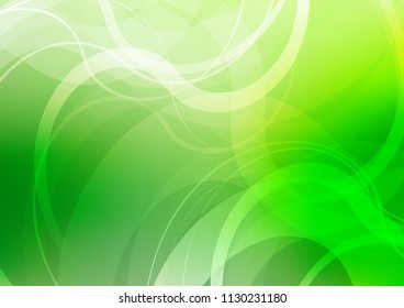Light Green vector background with bent ribbons. Shining illustration, which consist of blurred lines, circles. Brand new design for your ads, poster, banner.