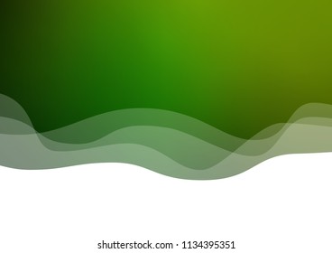 Light Green vector background with bent ribbons. A sample with blurred bubble shapes. Pattern for your business design.