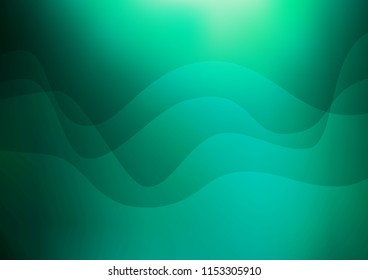 Light Green vector background with bent lines. A completely new color illustration in marble style. Pattern for your business design.