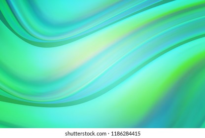 Light Green vector background with bent lines. Creative illustration in halftone marble style with gradient. A completely new template for your business design.