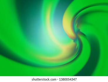 Light Green vector background with bent ribbons. Blurred geometric sample with gradient bubbles.  Marble style for your business design.