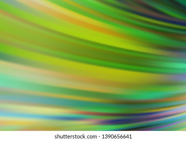 Light Green vector background with bent ribbons. Blurred geometric sample with gradient bubbles.  Marble style for your business design.
