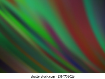 Light Green vector background with bent ribbons. Blurred geometric sample with gradient bubbles.  Textured wave pattern for backgrounds.