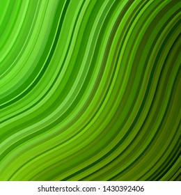 Light Green vector background with bent lines. Abstract illustration with bandy gradient lines. Pattern for commercials, ads.