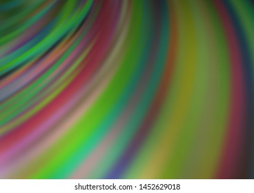 Light Green vector background with bent ribbons. Shining illustration, which consist of blurred lines, circles. A completely new marble design for your business.