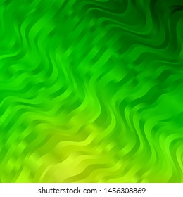 Light Green vector background with bent lines. Colorful illustration, which consists of curves. Pattern for ads, commercials.