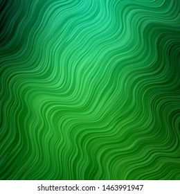 Light Green vector background with bent lines. Illustration in halftone style with gradient curves. Smart design for your promotions.