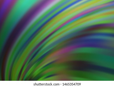 Light Green vector background with bent lines. Blurred geometric sample with gradient bubbles.  The elegant pattern for brand book.