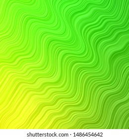 Light Green vector background with bent lines. Illustration in halftone style with gradient curves. Pattern for commercials, ads.