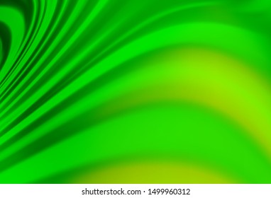 Light Green vector background with bent ribbons. A sample with blurred bubble shapes. Textured wave pattern for backgrounds.