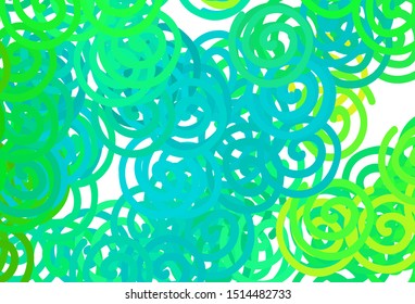 Light Green vector background with bent lines. Colorful illustration in abstract style with gradient. Pattern for your business design.
