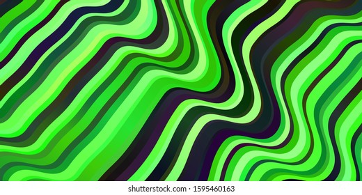 Light Green vector background with bent lines. Abstract illustration with bandy gradient lines. Template for cellphones.