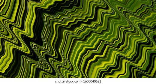Light Green vector background with bent lines. Illustration in halftone style with gradient curves. Best design for your posters, banners.