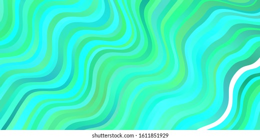 Light Green vector background with bent lines. Illustration in abstract style with gradient curved.  Best design for your posters, banners.