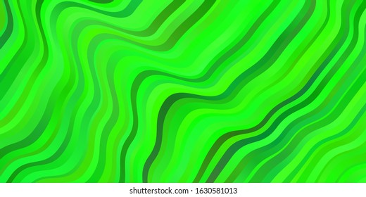 Light Green vector background with bent lines. Colorful illustration in abstract style with bent lines. Pattern for commercials, ads.