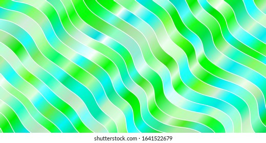 Light Green vector background with bent lines. Colorful illustration in abstract style with bent lines. Pattern for websites, landing pages.