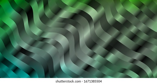 Light Green vector background with bent lines. Colorful illustration in circular style with lines. Pattern for websites, landing pages.