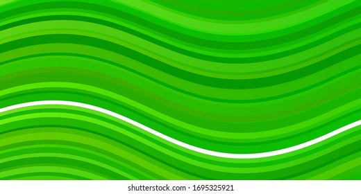 Light Green vector background with bent lines. Gradient illustration in simple style with bows. Pattern for websites, landing pages.