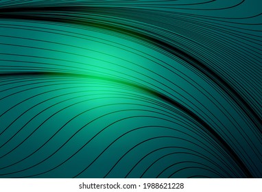 Fondo vectorial verde claro con líneas dobladas. Ilustración abstracta colorida con líneas de degradado. Diseño abstracto para su sitio web.