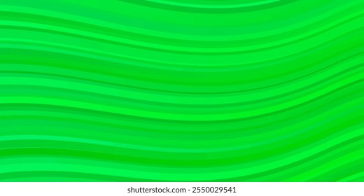 Light Green vector background with bent lines. Illustration in halftone style with gradient curves. Best design for your ad, poster, banner.