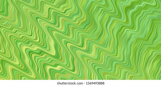 Light Green vector background with bows. Colorful geometric sample with gradient curves.  Pattern for ads, commercials.