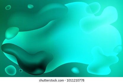 Light Green vector background with bubble shapes.