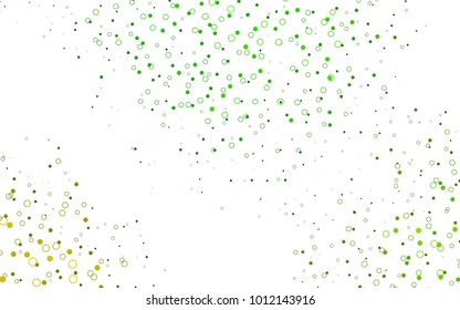 Light Green vector  background with bubbles. Illustration with set of shining colorful abstract circles. Pattern can be used as texture of water, rain drops.