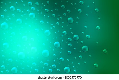 Light Green vector background with bubbles. Blurred bubbles on abstract background with colorful gradient. Beautiful design for your business natural advert.