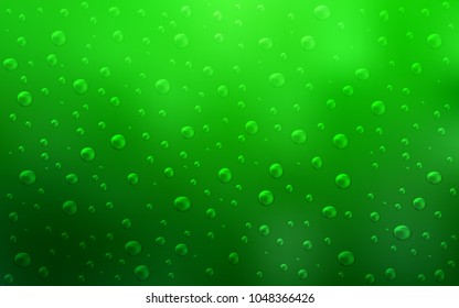 Light Green vector background with bubbles. Modern abstract illustration with colorful water drops. Pattern can be used as texture of water, rain drops.