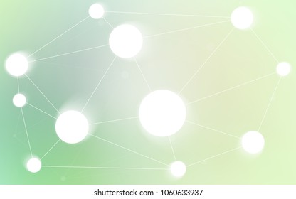 Light Green vector background with bubbles, lines. Abstract illustration with colorful discs and triangles. Pattern can be used for beautiful websites.