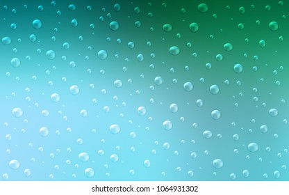 Light Green vector background with bubbles. Abstract illustration with colored bubbles in nature style. The pattern can be used for ads, leaflets of liquid.