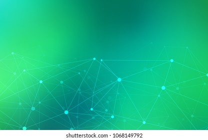 Light Green vector background with bubbles, lines. Abstract illustration with colorful discs and triangles. Beautiful design for your business advert.