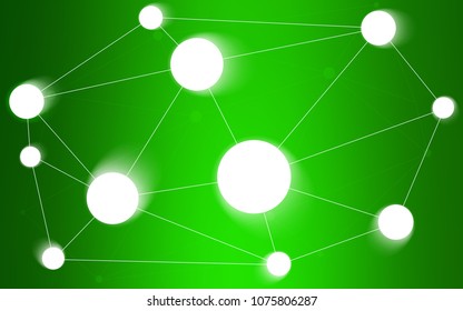 Light Green vector background with bubbles, lines. Illustration with set of colorful abstract circles and lines. Pattern can be used for ads, leaflets.