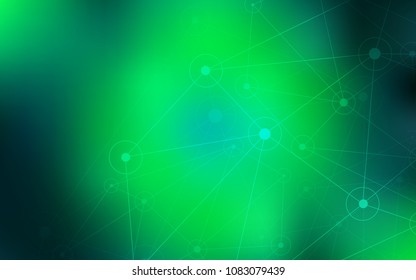 Light Green vector background with bubbles, lines. Illustration with set of colorful abstract circles and lines. Pattern can be used for ads, leaflets.