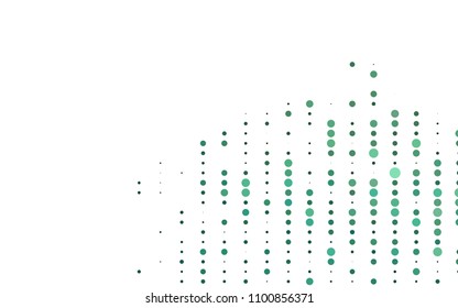 Light Green vector  background with bubbles. Blurred bubbles on abstract background with colorful gradient. Pattern can be used as texture of water, rain drops.
