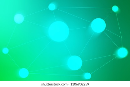 Light Green vector background with bubbles, lines. Modern abstract colorful illustration with spheres and lines. Completely new template for your brand book.