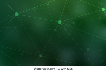 Light Green vector background with bubbles, lines. Decorative design in abstract style with triangle structure. Pattern can be used as texture of wallpapers.