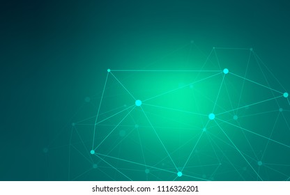 Light Green vector background with bubbles, lines. Decorative design in abstract style with triangle structure. Completely new template for your brand book.