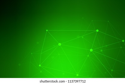 Light Green vector background with bubbles, lines. Design with connection of dots and lines on colorful background. Pattern can be used for beautiful websites.